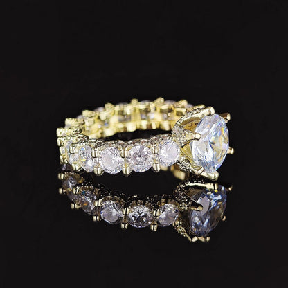 [Am jewelry]Exquisite Multicolored Radiant Zircon Everyday Ring