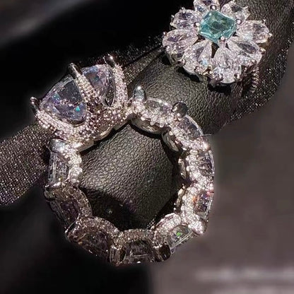 [Am jewelry]Exquisite Multicolored Radiant Zircon Everyday Ring