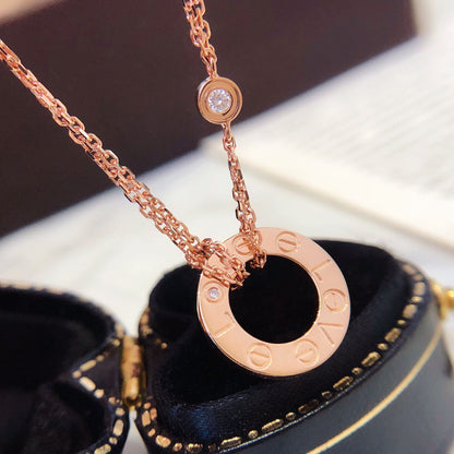 [Am jewelry]LOVE NECKLACE 16MM 2 DIAMONDS