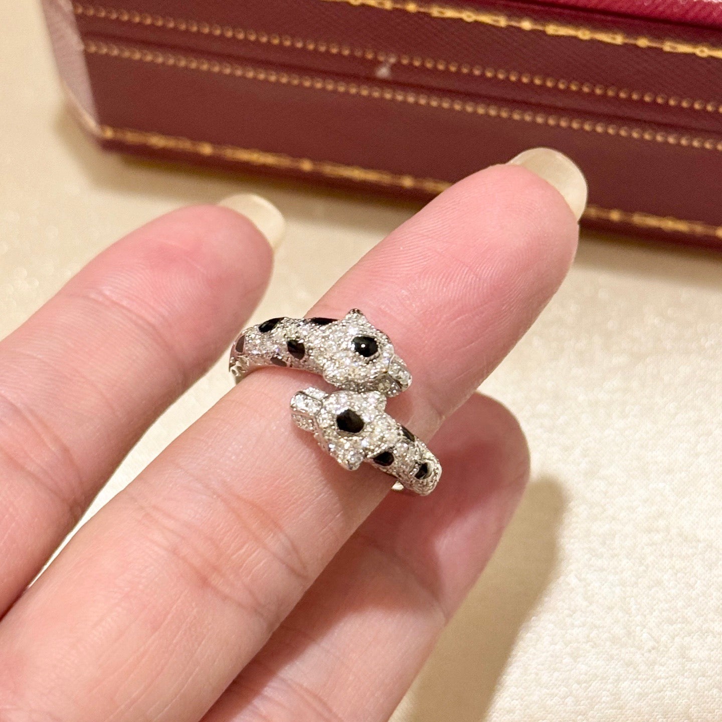 [Am jewelry]PANTHERE 5MM ALL DIAMOND RING