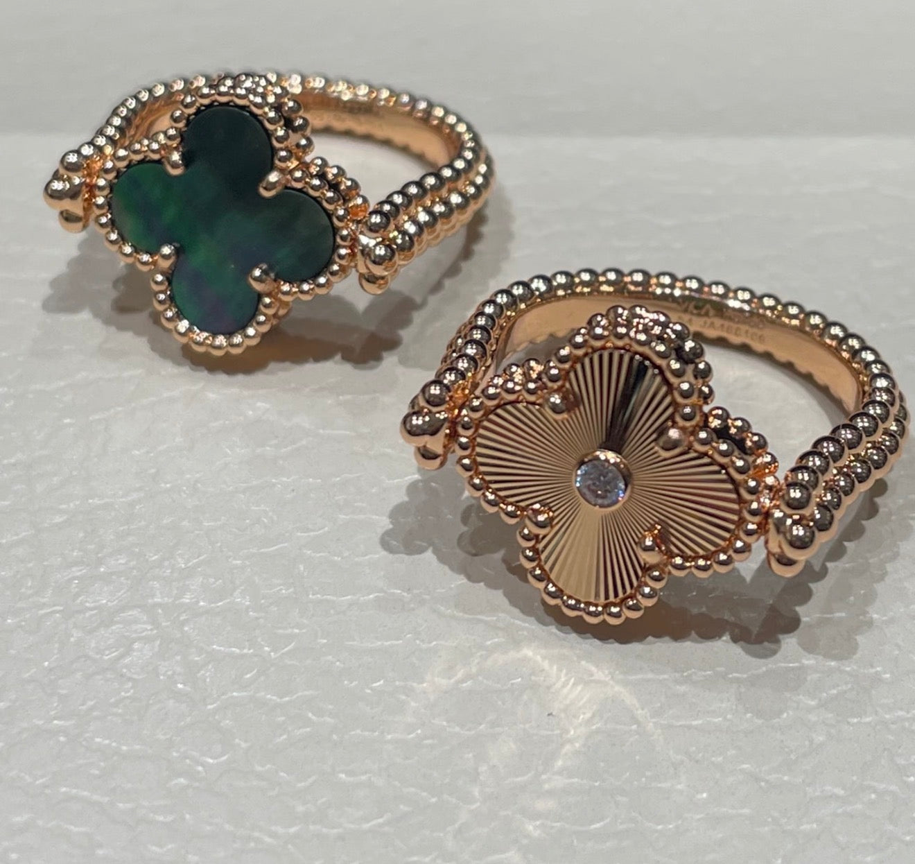 [Am jewelry]CLOVER RIVERSIBLE GRAY AGATE RING