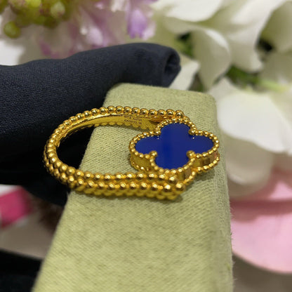 [Am jewelry]CLOVER RIVERSIBLE BLUE AGATE RING