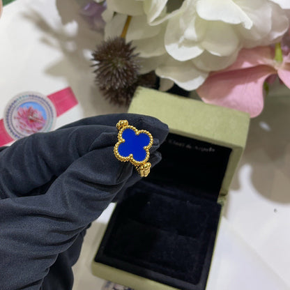 [Am jewelry]CLOVER RIVERSIBLE BLUE AGATE RING