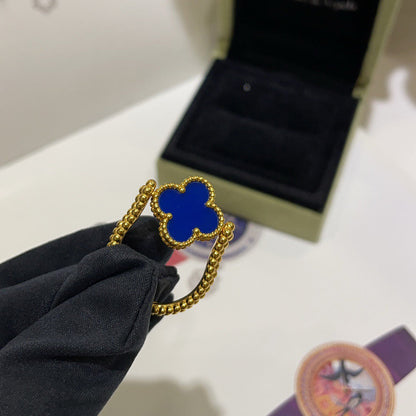 [Am jewelry]CLOVER RIVERSIBLE BLUE AGATE RING