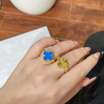 [Am jewelry]CLOVER RIVERSIBLE BLUE AGATE RING