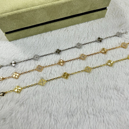 [Am jewelry]CLOVER 6 MOTIF DIAMOND LASER BRACELET