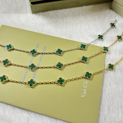 [Am jewelry]CLOVER 6 MOTIF MALACHITE BRACELET