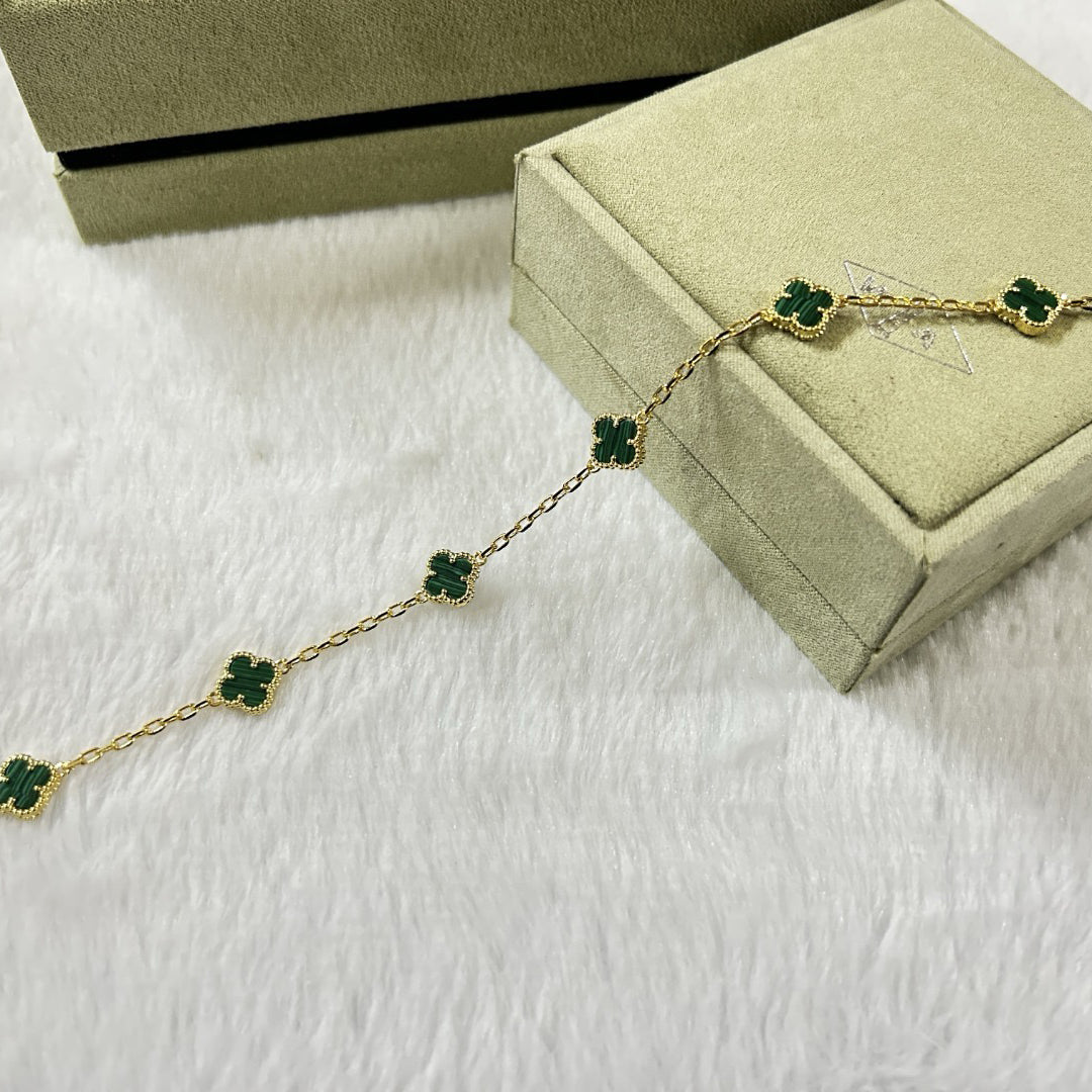 [Am jewelry]CLOVER 6 MOTIF MALACHITE BRACELET
