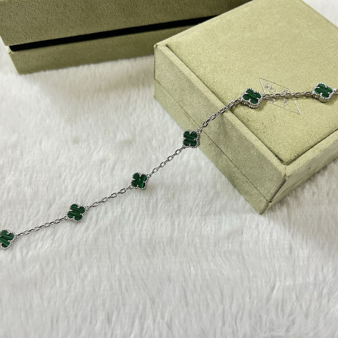 [Am jewelry]CLOVER 6 MOTIF MALACHITE BRACELET