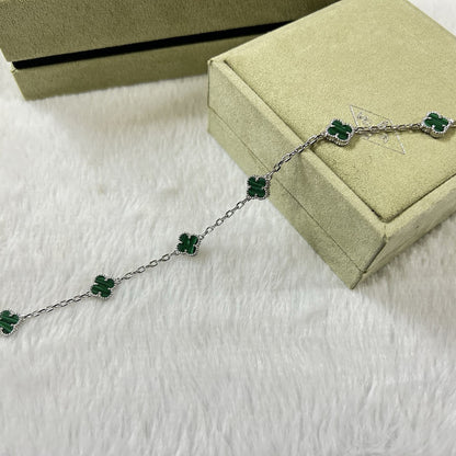 [Am jewelry]CLOVER 6 MOTIF MALACHITE BRACELET