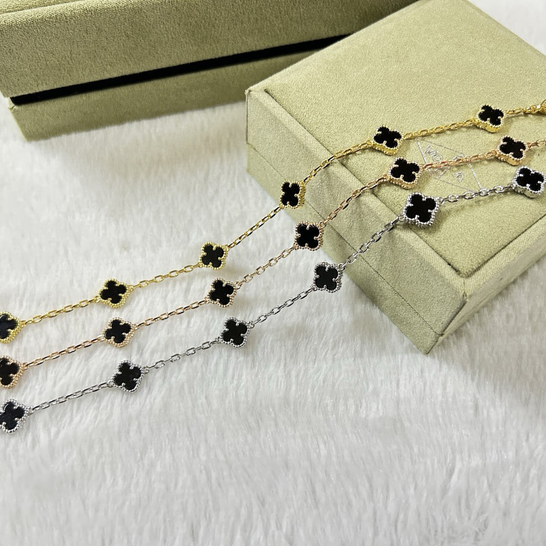 [Am jewelry]CLOVER 6 MOTIF  ONYXS BRACELET
