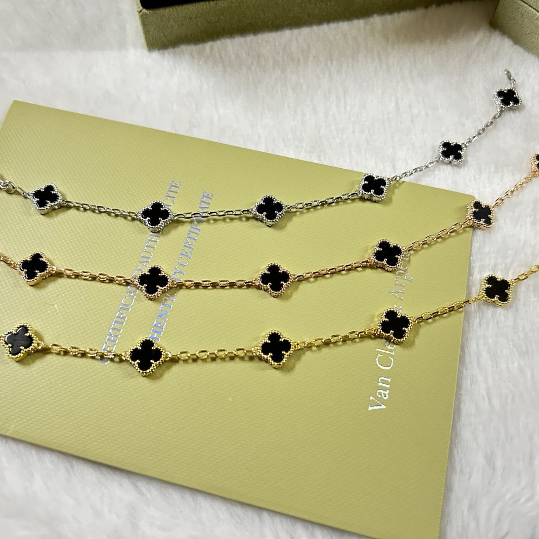 [Am jewelry]CLOVER 6 MOTIF  ONYXS BRACELET