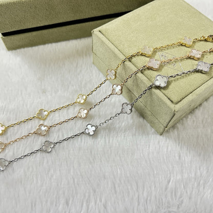 [Am jewelry]CLOVER 6 MOTIF WHITE MOP BRACELET