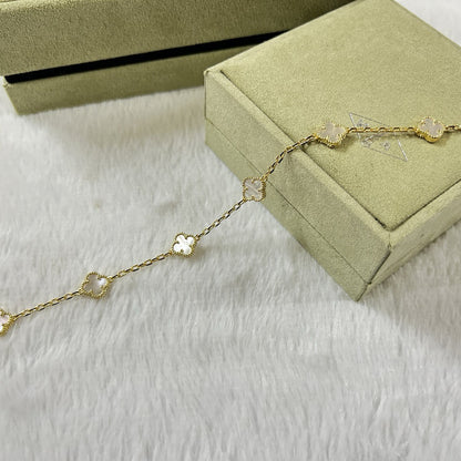 [Am jewelry]CLOVER 6 MOTIF WHITE MOP BRACELET