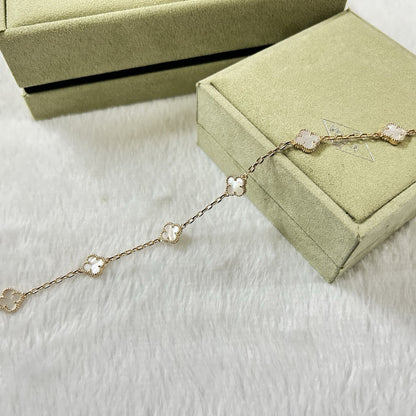 [Am jewelry]CLOVER 6 MOTIF WHITE MOP BRACELET