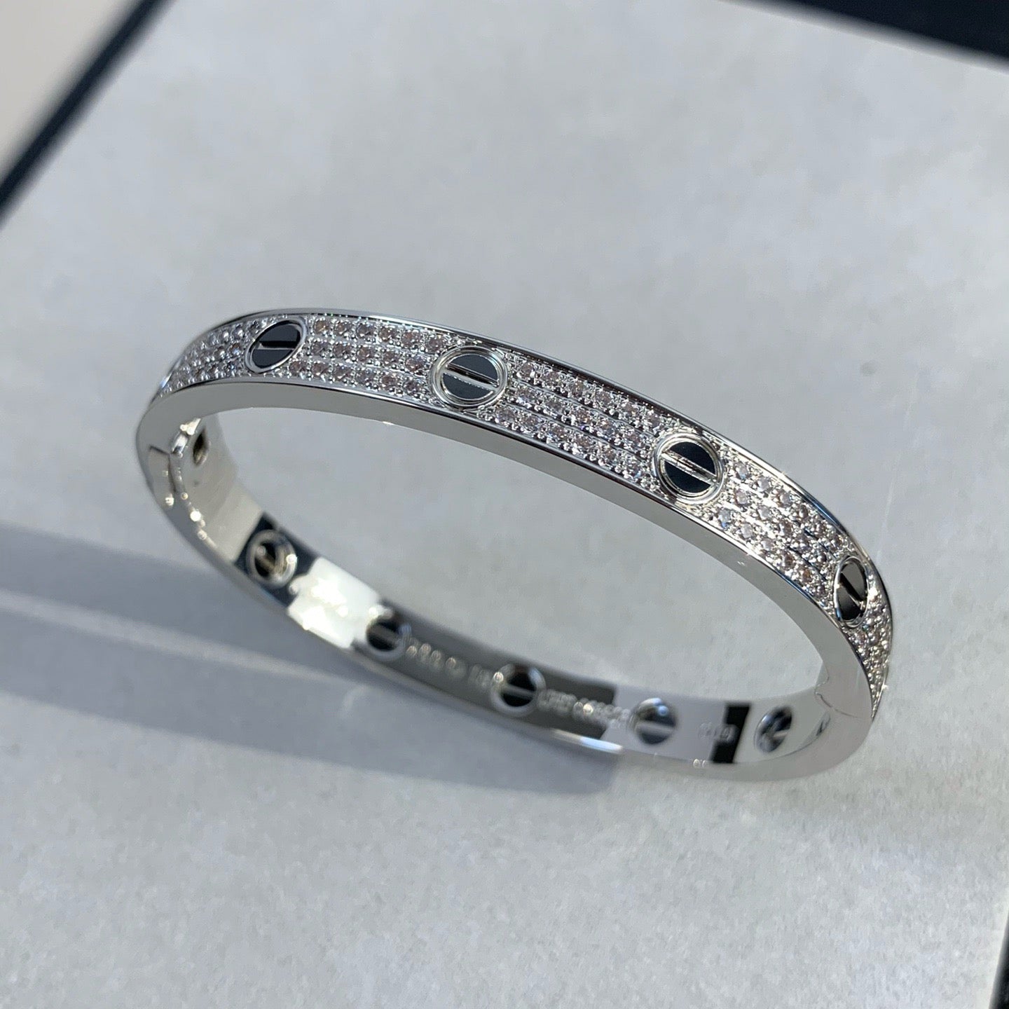 [Am jewelry]LOVE BRACELET 6.1MM DIAMOND-PAVED CERAMIC