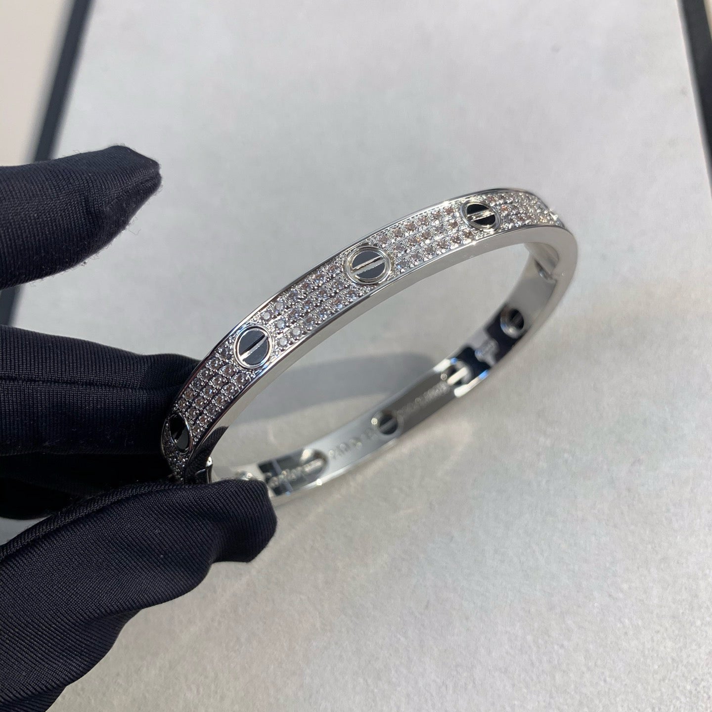 [Am jewelry]LOVE BRACELET 6.1MM DIAMOND-PAVED CERAMIC