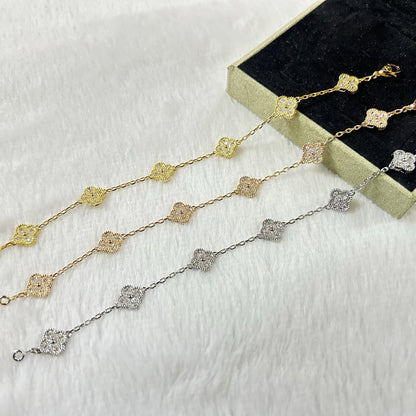 [Am jewelry]CLOVER 6 MOTIF DIAMOND BRACELET