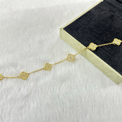 [Am jewelry]CLOVER 6 MOTIF DIAMOND BRACELET