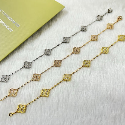 [Am jewelry]CLOVER 6 MOTIF DIAMOND BRACELET