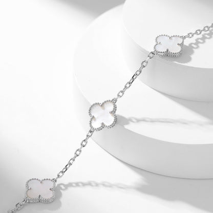 [Am jewelry]CLOVER 10 MOTIFS WHITE MOTHER OF PEARL NECKLACE