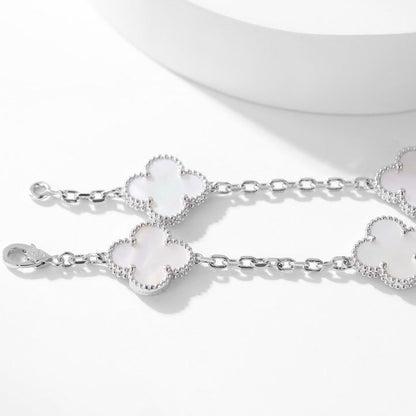 [Am jewelry]CLOVER 10 MOTIFS WHITE MOTHER OF PEARL NECKLACE