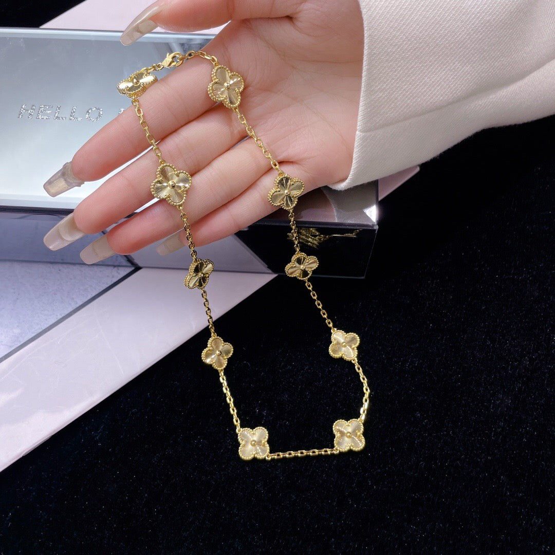 [Am jewelry]CLOVER 10 MOTIFS LASER NECKLACE