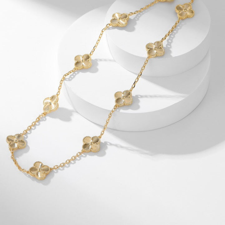 [Am jewelry]CLOVER 10 MOTIFS LASER NECKLACE