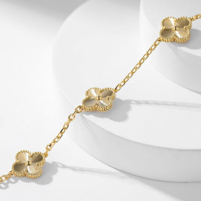 [Am jewelry]CLOVER 10 MOTIFS LASER NECKLACE
