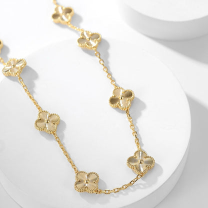 [Am jewelry]CLOVER 10 MOTIFS LASER NECKLACE