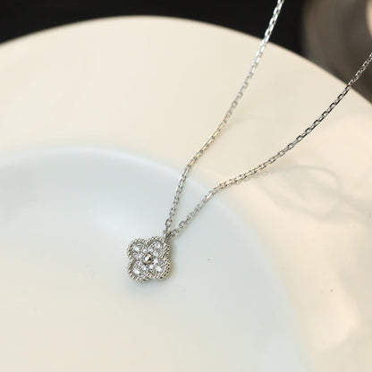 [Am jewelry]CLOVER MINI 9.5MM PENDANT DIAMOND NECKLACE