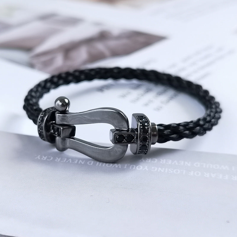 [Am jewelry]FORCE LARGE SERIES HORSESHOE BLACK SAMURAI BRACELET