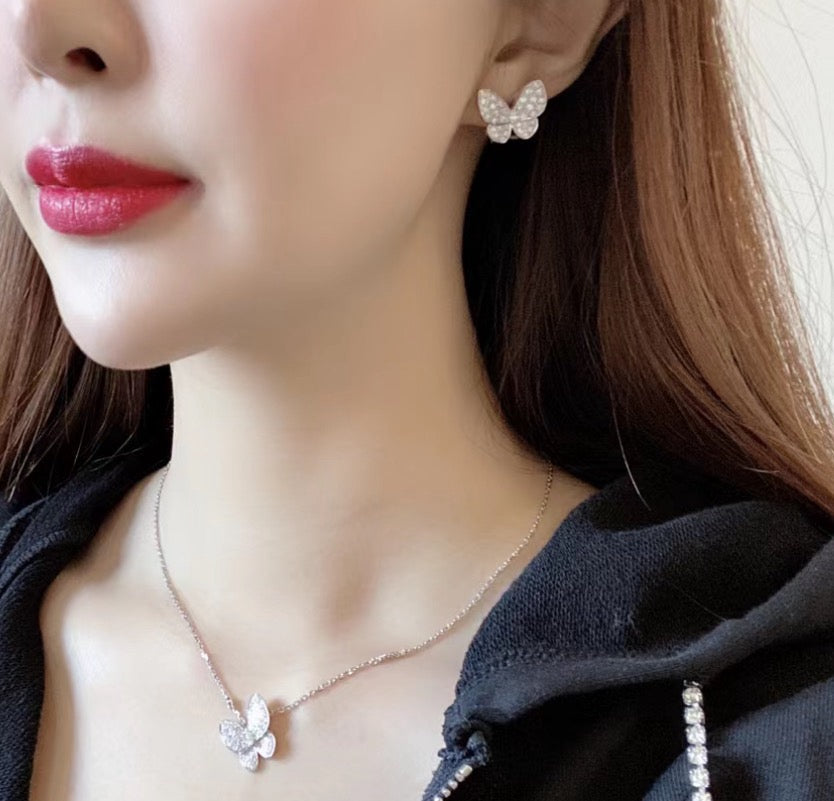 [Am jewelry]BUTTERFLY ALL DIAMOND EARRINGS