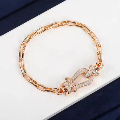 [Am jewelry]FORCE LARGE HORSESHOE CLASP  METAL BRACELET