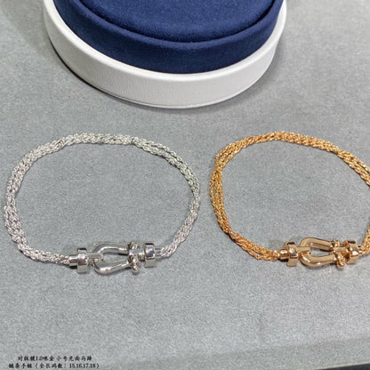 [Am jewelry]FORCE SMALL HORSESHOE  DIAMOND CHAIN ROPE BRACELET