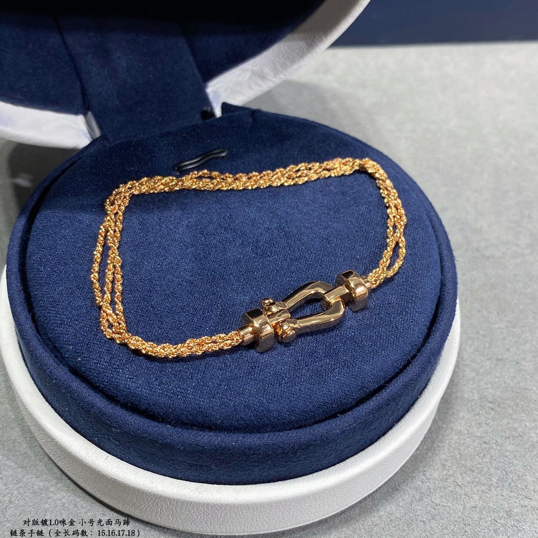 [Am jewelry]FORCE SMALL HORSESHOE  DIAMOND CHAIN ROPE BRACELET