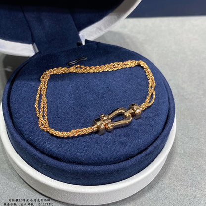 [Am jewelry]FORCE SMALL HORSESHOE  DIAMOND CHAIN ROPE BRACELET