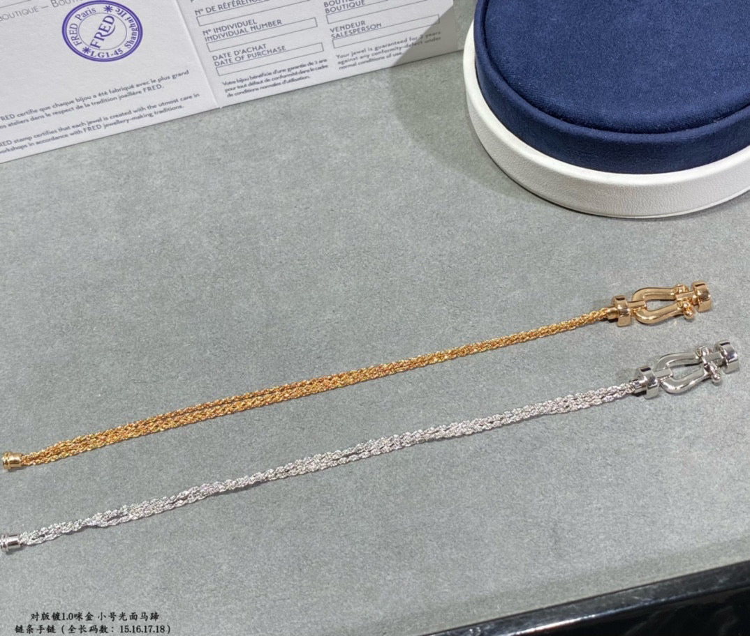 [Am jewelry]FORCE SMALL HORSESHOE  DIAMOND CHAIN ROPE BRACELET