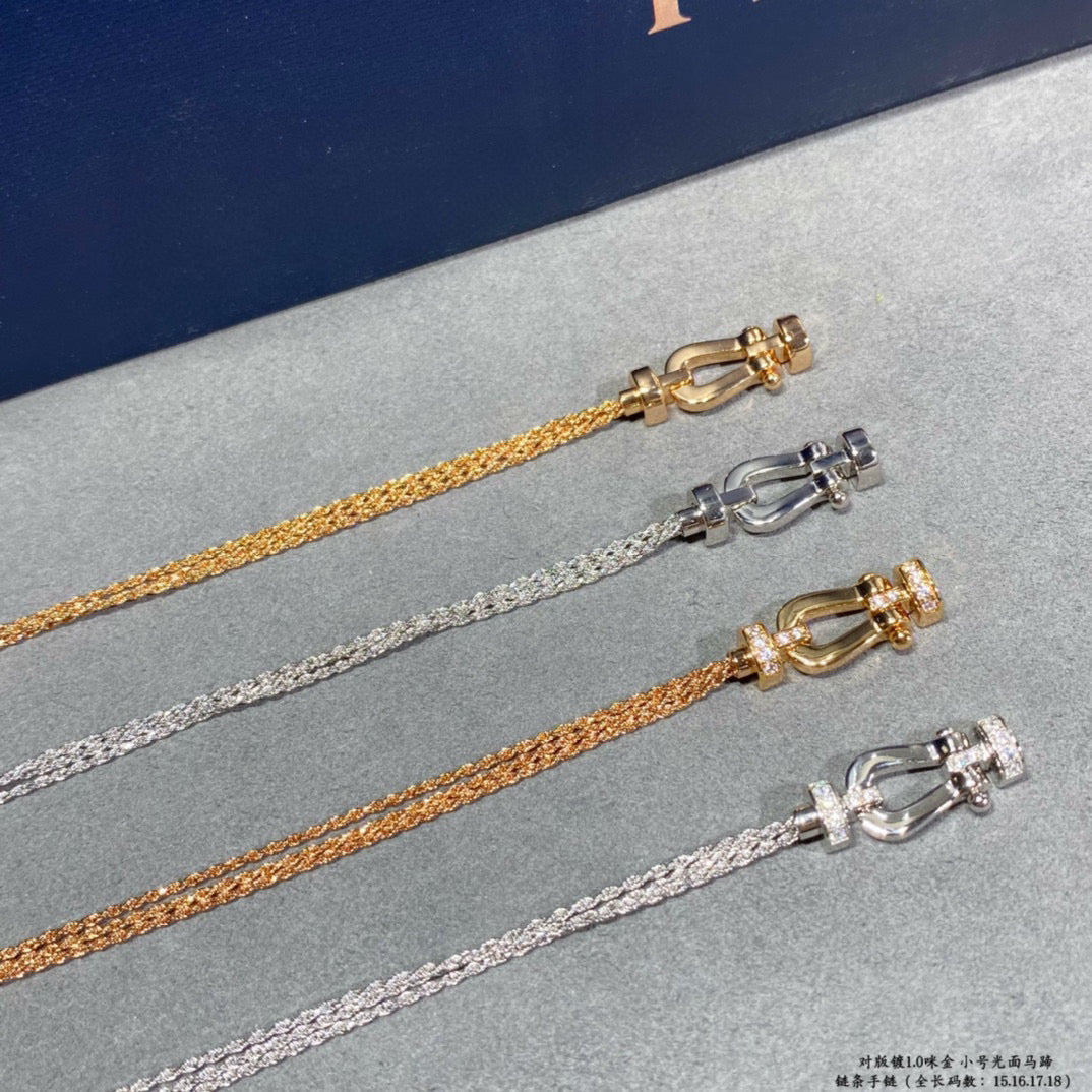 [Am jewelry]FORCE SMALL HORSESHOE  DIAMOND CHAIN ROPE BRACELET