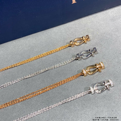 [Am jewelry]FORCE SMALL HORSESHOE  DIAMOND CHAIN ROPE BRACELET