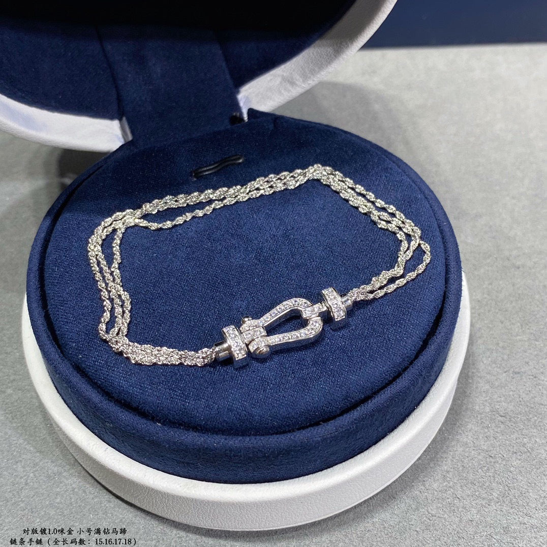 [Am jewelry]FORCE SMALL HORSESHOE  DIAMOND CHAIN ROPE BRACELET