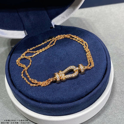 [Am jewelry]FORCE SMALL HORSESHOE  DIAMOND CHAIN ROPE BRACELET