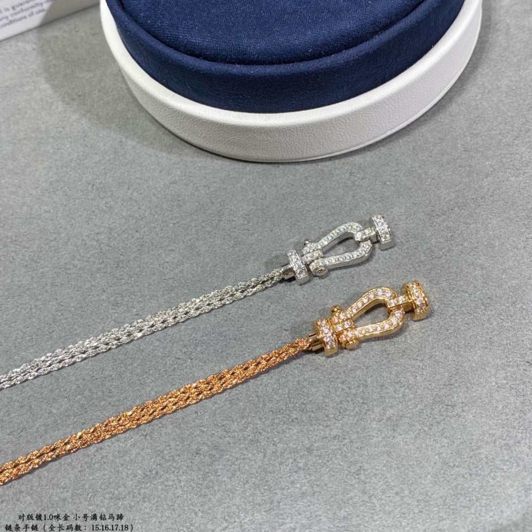 [Am jewelry]FORCE SMALL HORSESHOE  DIAMOND CHAIN ROPE BRACELET