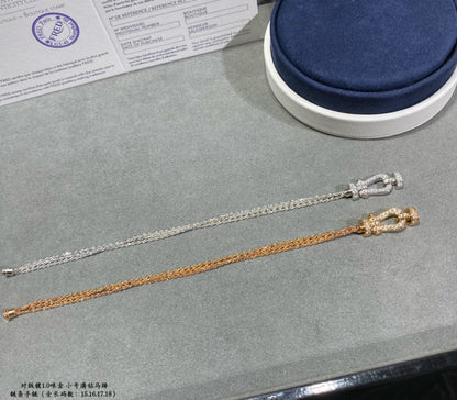 [Am jewelry]FORCE SMALL HORSESHOE  DIAMOND CHAIN ROPE BRACELET