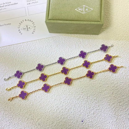 [Am jewelry] CLOVER 5 MOTIF VIOLET BRACELET COLLECTION