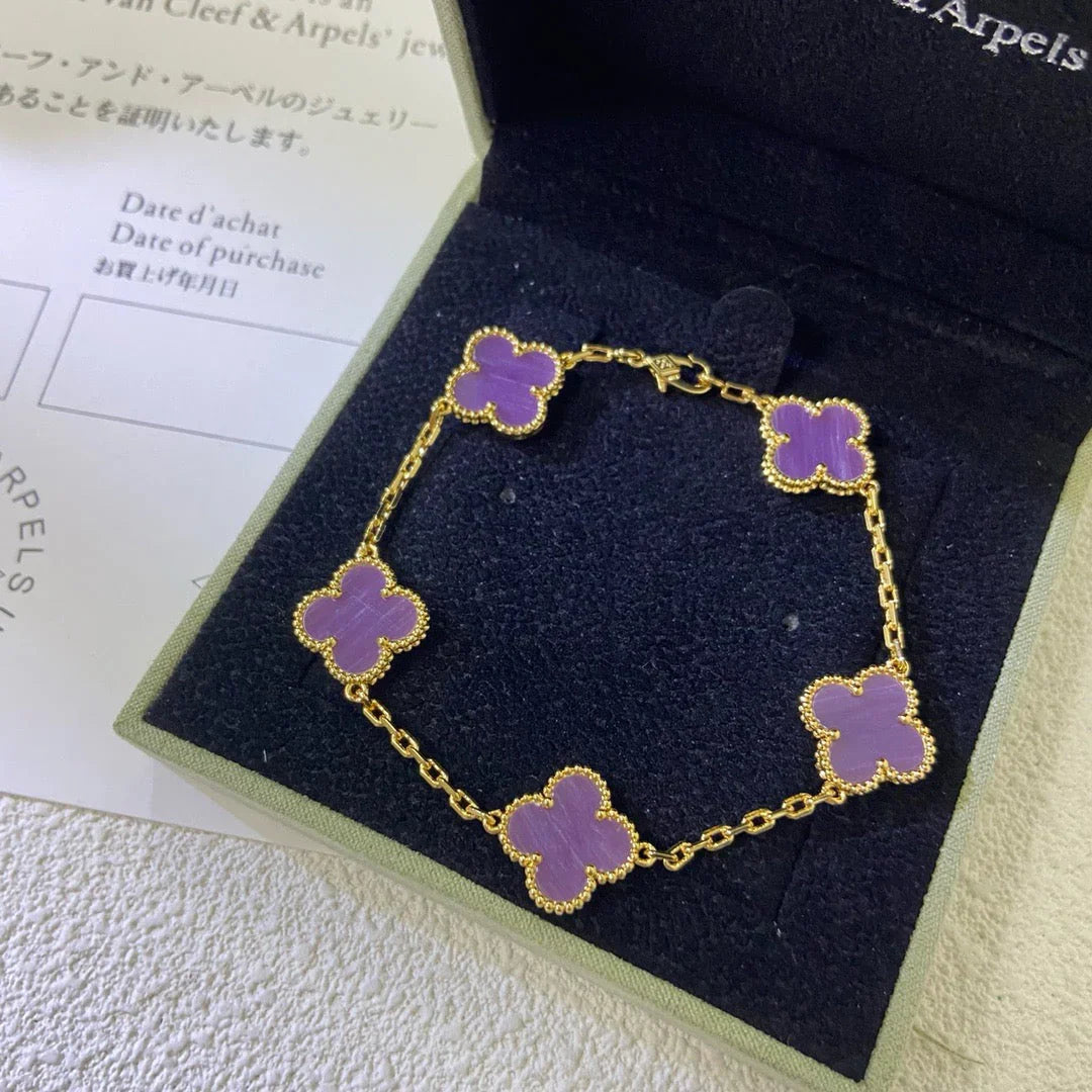 [Am jewelry] CLOVER 5 MOTIF VIOLET BRACELET COLLECTION