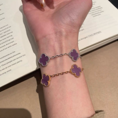 [Am jewelry]CLOVER  5 MOTIFS  PURPLE VIOLET BRACELET