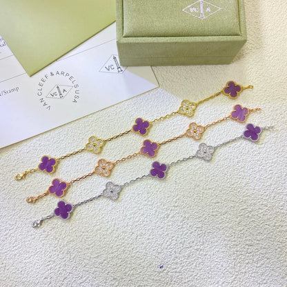 [Am jewelry] CLOVER 5 MOTIF VIOLET BRACELET COLLECTION