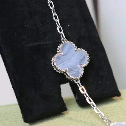 [Am jewelry] CLOVER 5 MOTIF PURPLE CHALCEDONY BRACELET COLLECTION