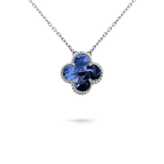 [Am jewelry]CLOVER 15MM PIETERSITE NECKLACE SILVER
